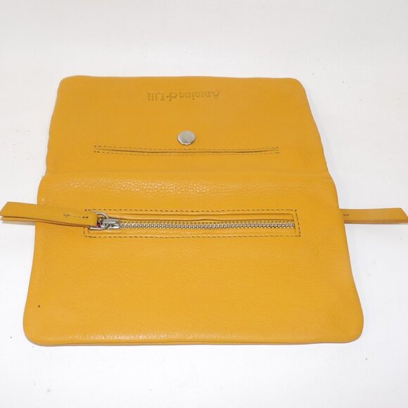 Antoine &‎ Lili Yellow Leather Clutch Wallet - Picture 3 of 4